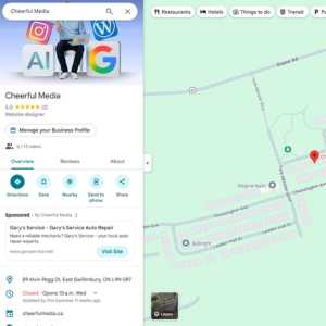 Example Bing Places business listing screenshot